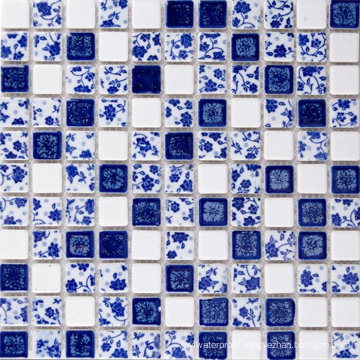 Exquisitely Made Small Chip Size Glazed Ceramic Mosaic Tile Flowers